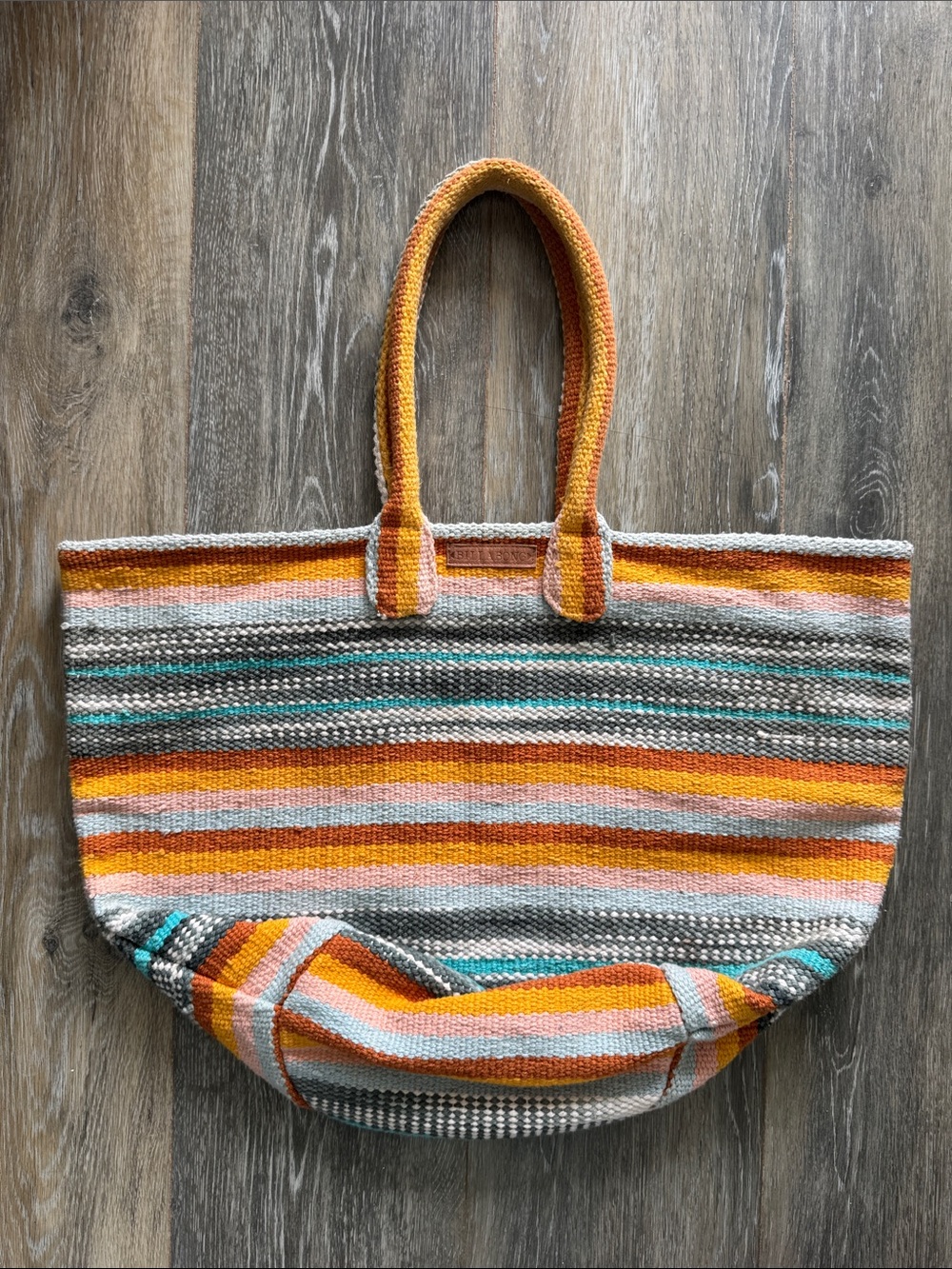 GUC Billabong Beach Tote, Teal and Earthtones